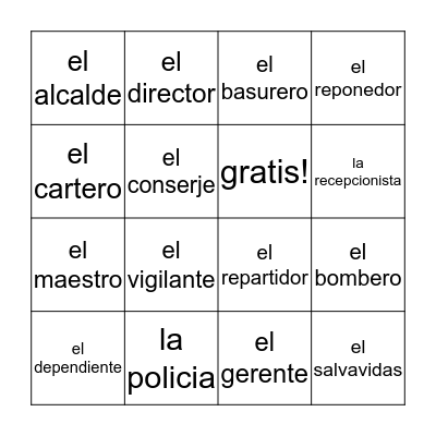 Trabajadores de comunidad Bingo Card