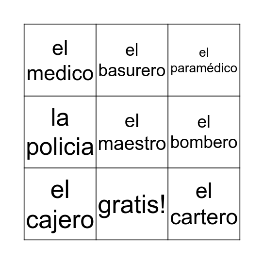 Trabajadores de comunidad Bingo Card