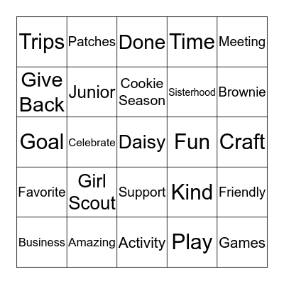 Troop 119 Bingo Card