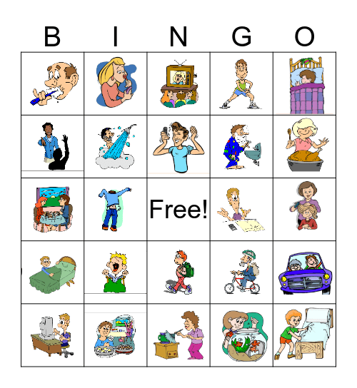 Daily Routine Bingo Card