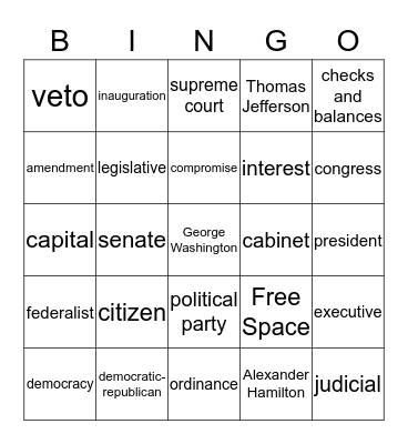 Chapter 9 Vocabulary  Bingo Card