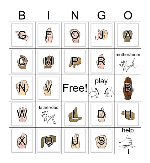 ASL Bingo Card