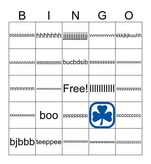 Thinking Day Bingo Card