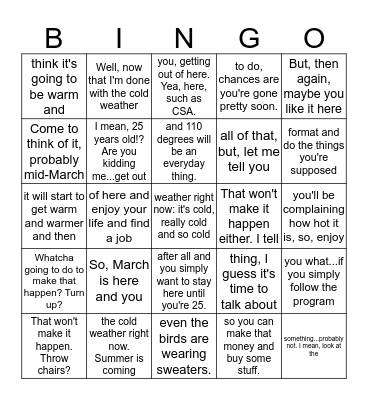 Figure it out Bingo Card