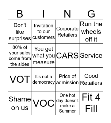 Steve-ism's Bingo Card