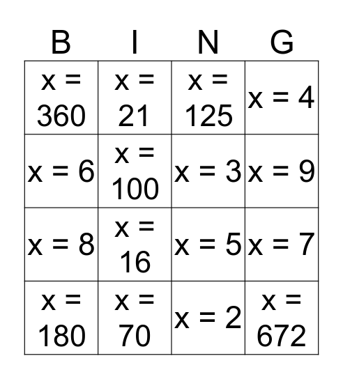 Puuduv arv Bingo Card