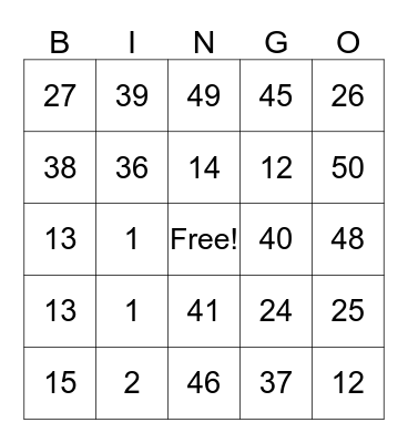 Algebra 2 unit 3 review Bingo Card
