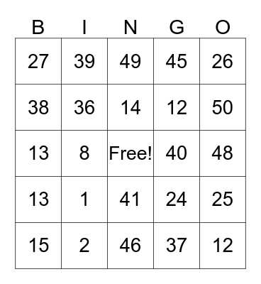 Algebra 2 unit 3 review Bingo Card