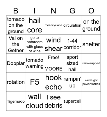 Honest Al's Tornado Bingo Card