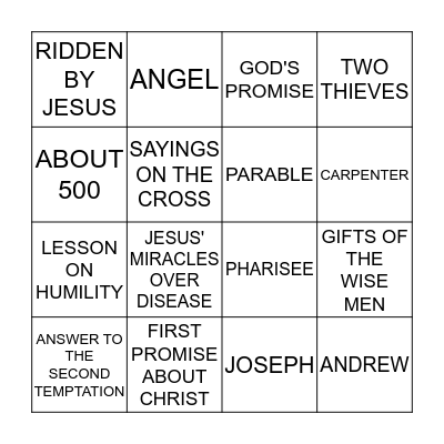 BIBLE BINGO Card