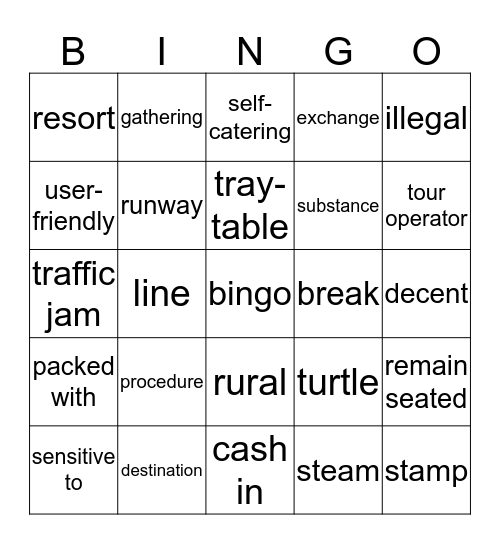 3HV: unit 1 vocabulary Bingo Card