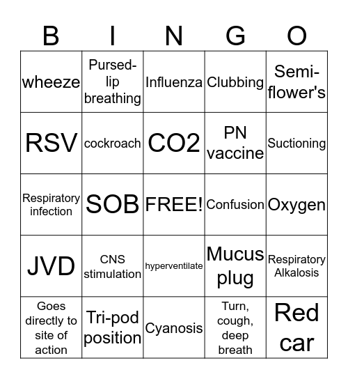 MAY I PLEASE GET SOME OXYGEN Bingo Card