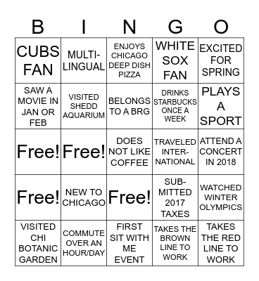 Sit With Me Bingo Card