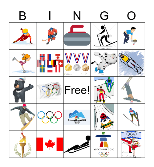 Olympic Bingo Bingo Card