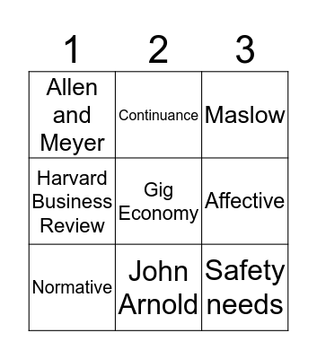 BINGO Card