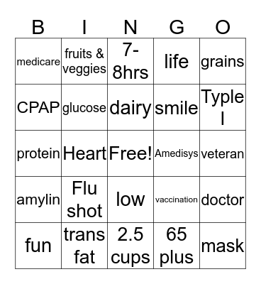 Happy Living with Amedisys Bingo Card