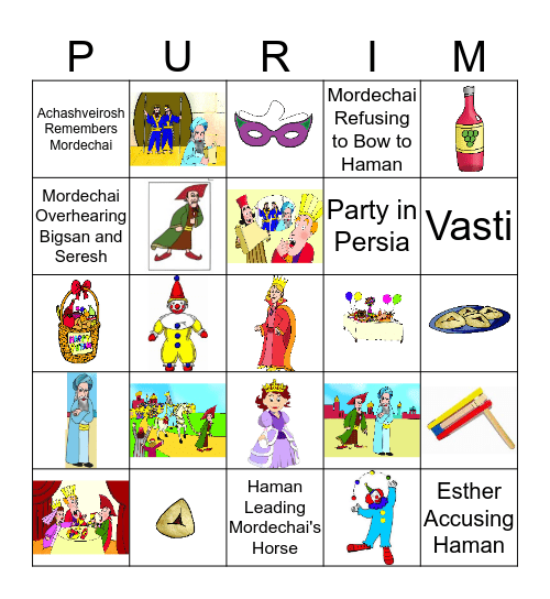 purim Bingo Card