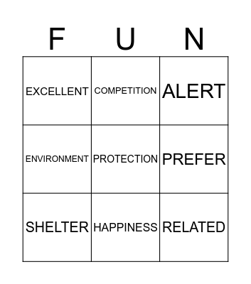 VOCABULARY 4.4 Bingo Card