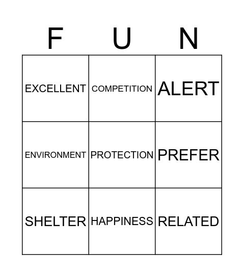 VOCABULARY 4.4 Bingo Card