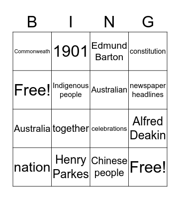 Federation Bingo by James Bingo Card