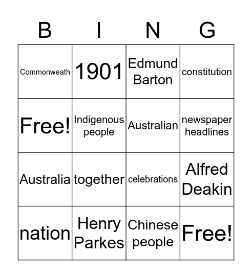 Federation Bingo by James Bingo Card