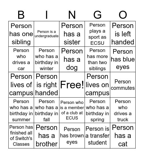 Get to Know Your Team Bingo Card