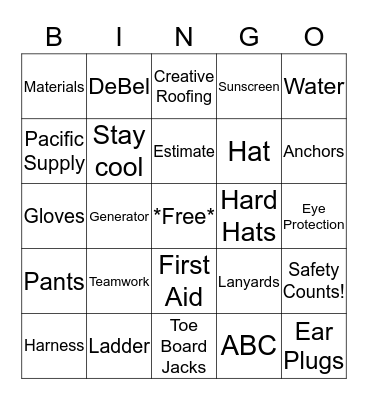 Play it SAFE Bingo Card