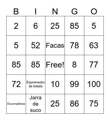 Chá Bar Renata & Matheus Bingo Card