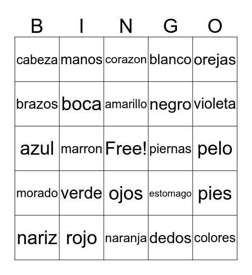 Review Bingo Card