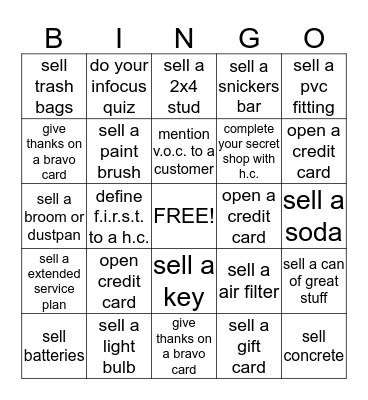 6504 FRONT END  Bingo Card