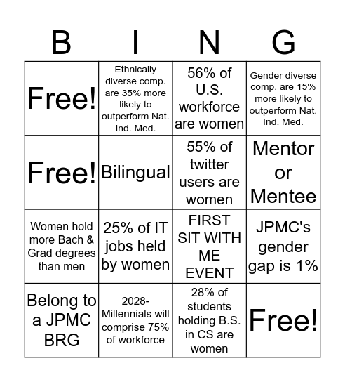 Sit With Me Bingo Card