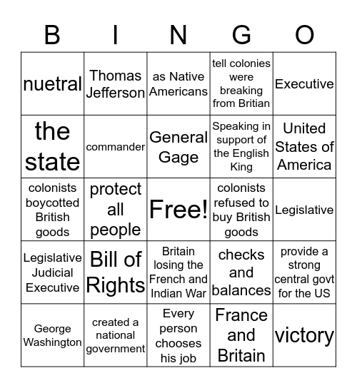 Benchmark Bingo 3 Bingo Card