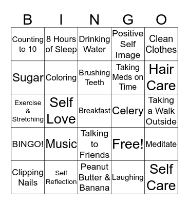 Life Skills Bingo! Bingo Card