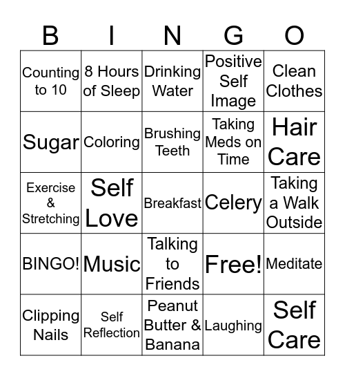 Life Skills Bingo! Bingo Card