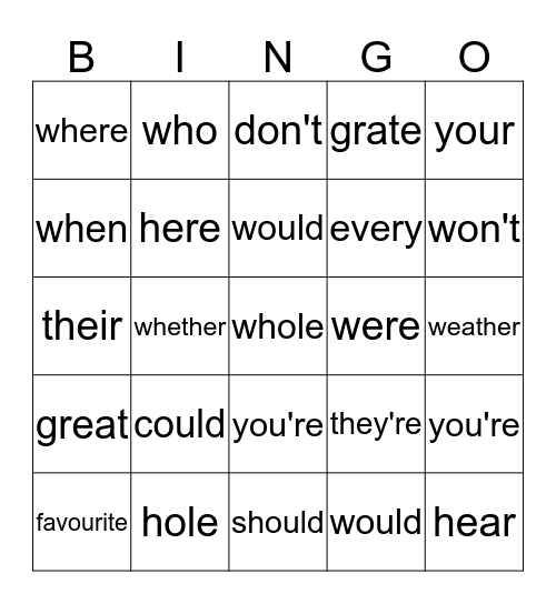 Rainbow Bingo Card