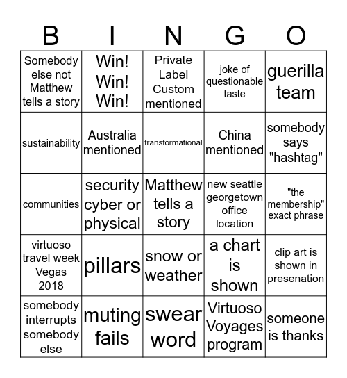 February Staff Meeting Bingo Card