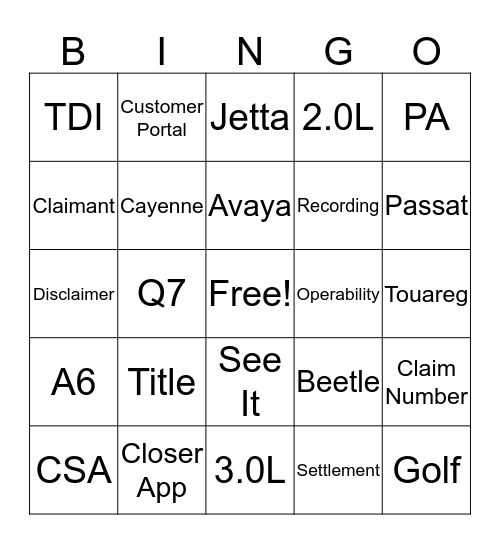 VIRTUAL CLOSING TEAM Bingo Card
