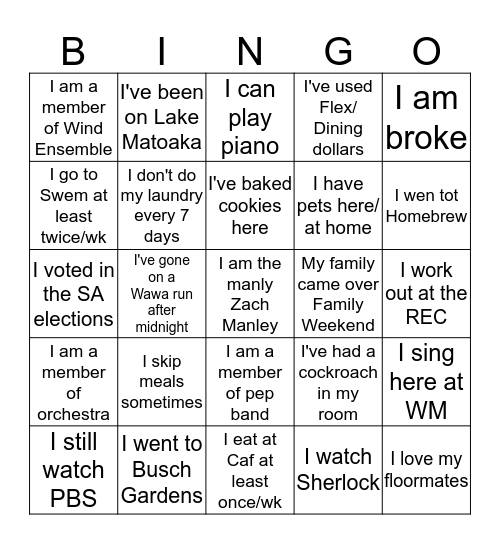 Monroe Mixer 2 Bingo Card