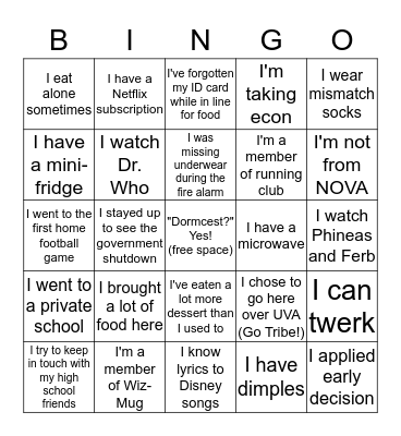 Monroe Mixer 3 Bingo Card