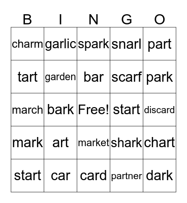 AR Bingo Card