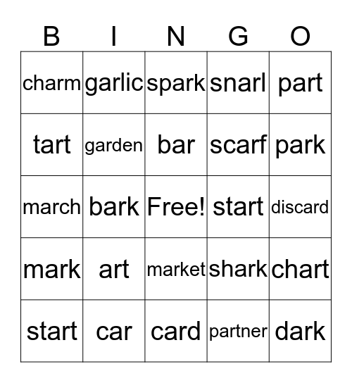 AR Bingo Card