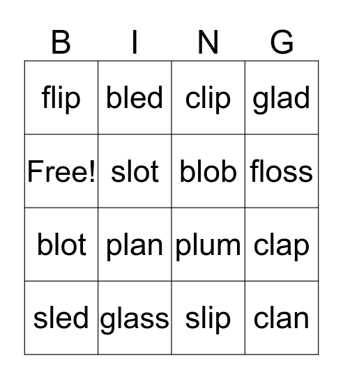 l- blends Bingo Card
