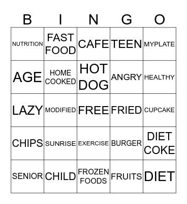 TASTE OF SUNRISE BINGO Card