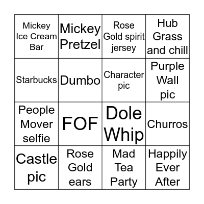 #BasicDisney #MKedition Bingo Card