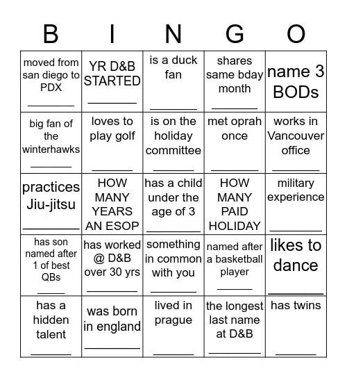 Find the Owner(s) who..... Bingo Card