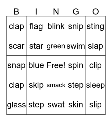Blend bingo Card