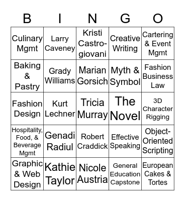 AICASD BINGO Card