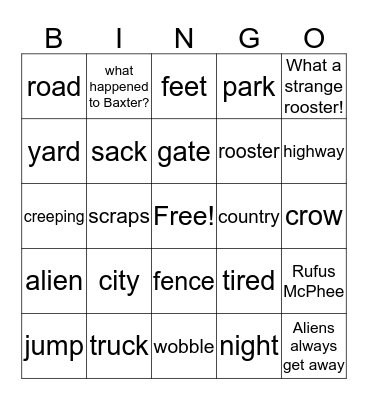 D-level Party Bingo Card
