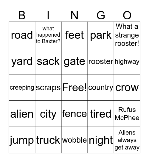 D-level Party Bingo Card