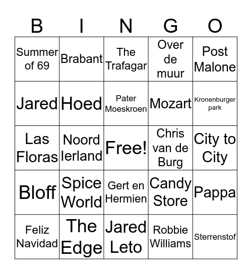 TV Malden Bingo Card